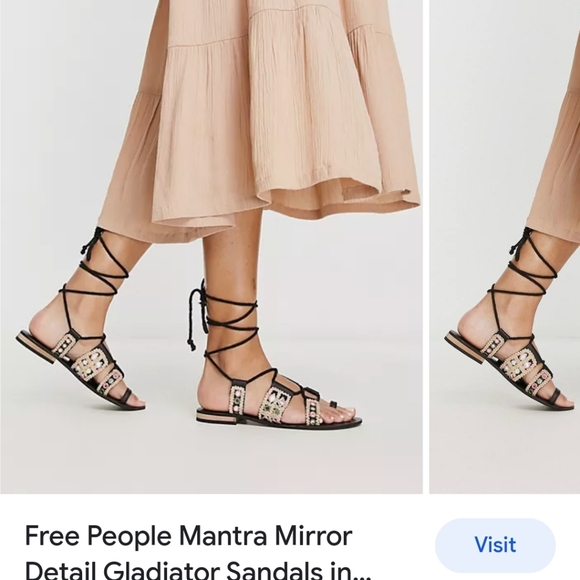 Free people mantra mirror sandals brand new sandals size 38 1/2 made in … - Picture 1 of 6